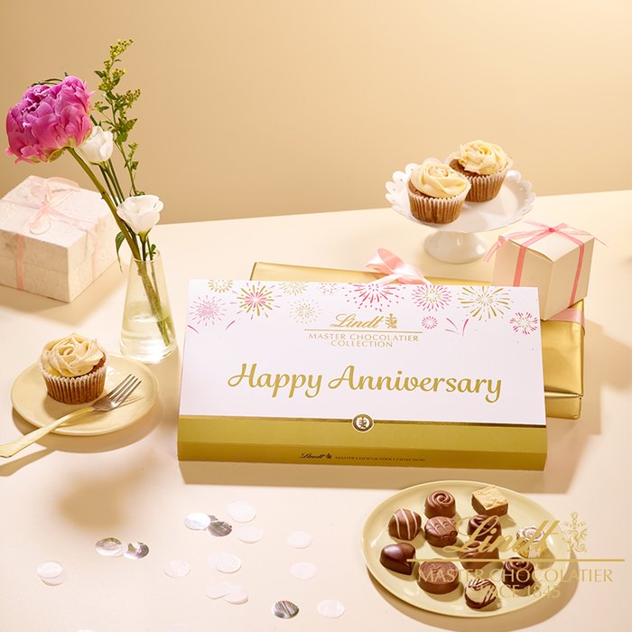 Lindt Happy Anniversary Sleeve Chocolate Box 320g | Moonpig